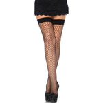 LEG AVENUE - FISHNET THIGH HIGHS BLACK ONE SIZE LEG AVENUE HOSIERY