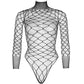 LEG AVENUE — TURTLENECK FISHNET TEDDY ONE SIZE