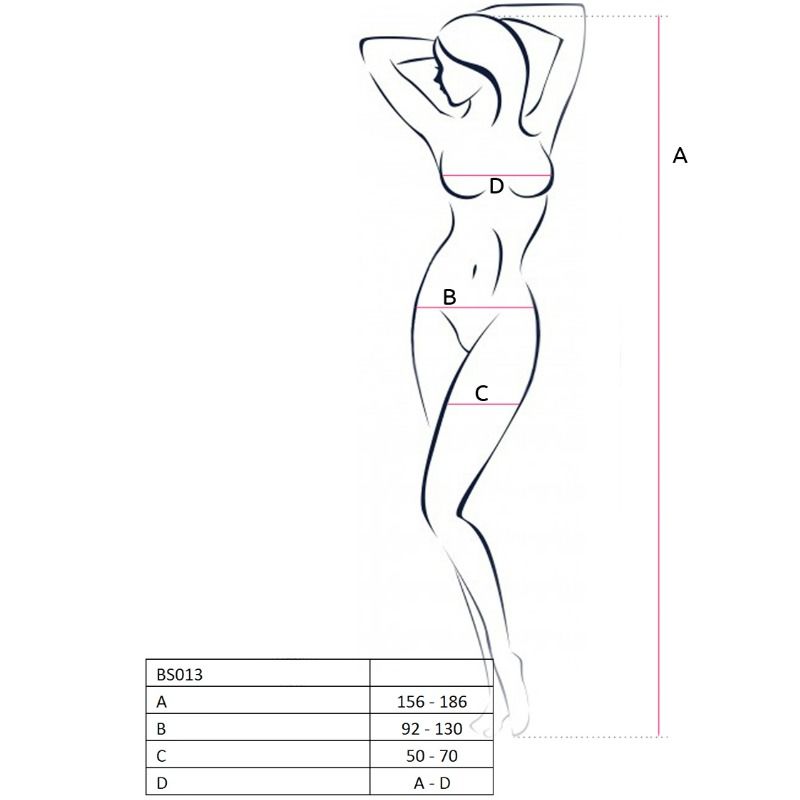 PASSION - WOMAN BS013 RED BODYSTOCKING ONE SIZE PASSION WOMAN BODYSTOCKINGS