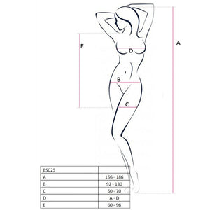 PASSION - WOMAN BS025 BODYSTOCKING WHITE DRESS STYLE ONE SIZE PASSION WOMAN BODYSTOCKINGS