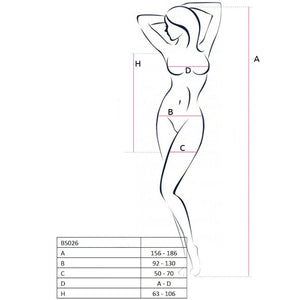 PASSION - WOMAN BS026 BODYSTOCKING WHITE DRESS STYLE ONE SIZE PASSION WOMAN BODYSTOCKINGS