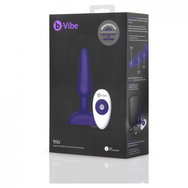 B-VIBE - TRIO REMOTE CONTROL PLUG ANAL LILAC B-VIBE