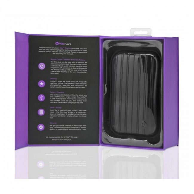 B-VIBE - TRIO REMOTE CONTROL PLUG ANAL LILAC B-VIBE