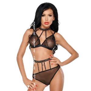 ME-SEDUCE - DOTTY KOMPLEKTS DIVI GABALĪGI MELNS S/M