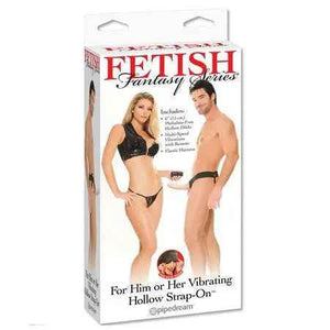 FETISH FANTASY SERIES - HOLLOW VIBRATOR HARNESS FOR HIM AND HER NATURAL 14CM - LoveYou.lv