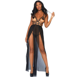 LEG AVENUE - ПЛАТЬЕ МАКСИ В КЛЕТКУ И СТРИНГИ S/M