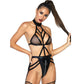 LEG AVENUE - Трусики-подвязки на бретельках CAGE S/M