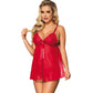SUBBLIME — BABYDOLL AR banti UN ZIEDOŠĀM MEŽĢĪŅĀM, SARKANAS S/M