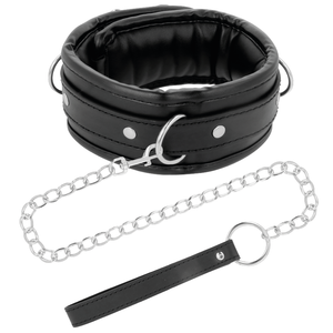 DARKNESS - SOFT LEATHER NECKLACE WITH CHAIN DARKNESS BONDAGE