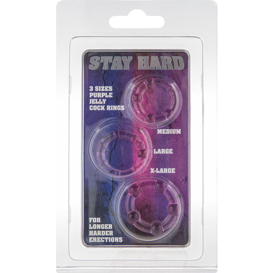 SEVEN CREATIONS - SET OF THREE LILAC PENIS RINGS SEVEN CREATIONS