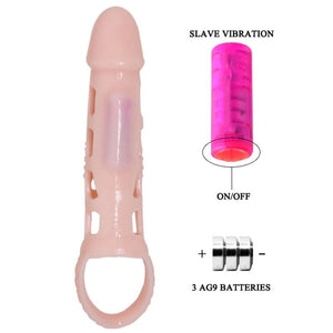 BAILE - PENIS EXTENDER COVER WITH VIBRATION AND NATURAL STRAP 13.5 CM BAILE FOR HIM