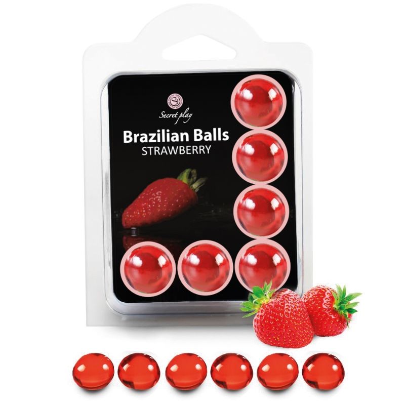 SECRETPLAY - KOMPLEKTS 6 BRAZILIAN BALLS STAWBERRY