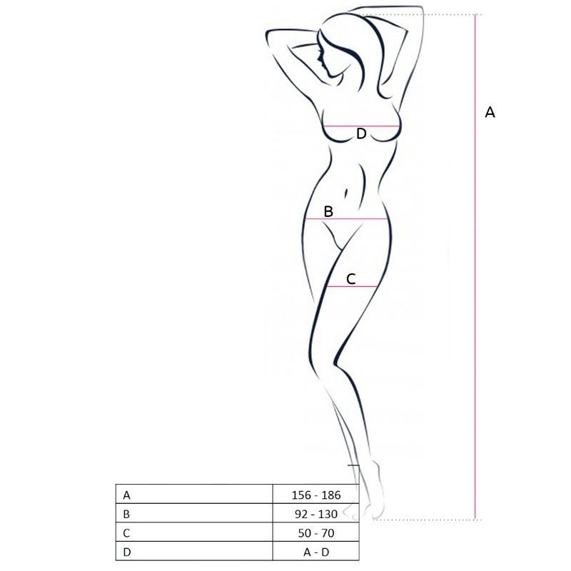 PASSION - WOMAN BS055 RED BODYSTOCKING ONE SIZE PASSION WOMAN