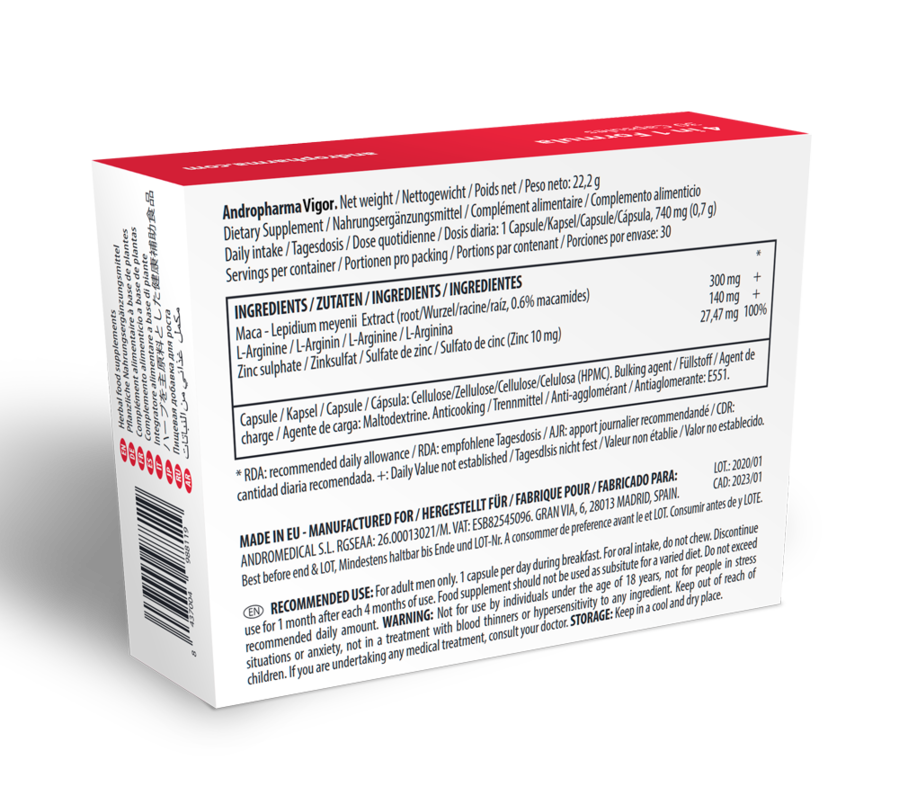 ANDROPHARMA VIGOR - LIBIDO ENHANCING SUPPLEMENT - LoveYou.lv