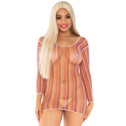 LEG AVENUE - ZIGZAG DAUDZKRĀSU MINI KLEITA VIENS IZMĒRS