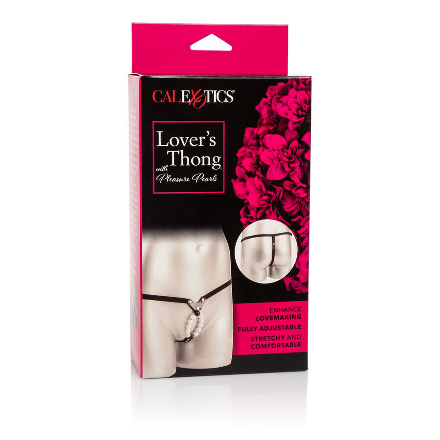CALEXOTICS - LOVERS THONG W. PLEASURE PEARLS CALEXOTICS