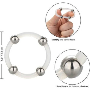 CALEXOTICS - STEEL BEADED SILICONE RING L CALEXOTICS