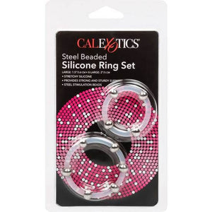 CALEXOTICS - STEEL BEADED SILICONE RING SET CALEXOTICS