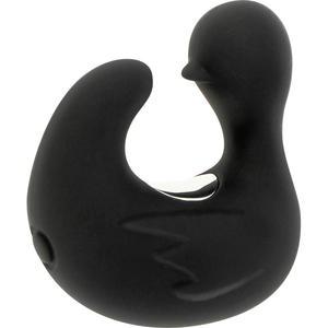 BLACK&SILVER - DUCKYMANIA RECHARGEABLE SILICONE STIMULATING DUCK THIMBLE BLACK&SILVER