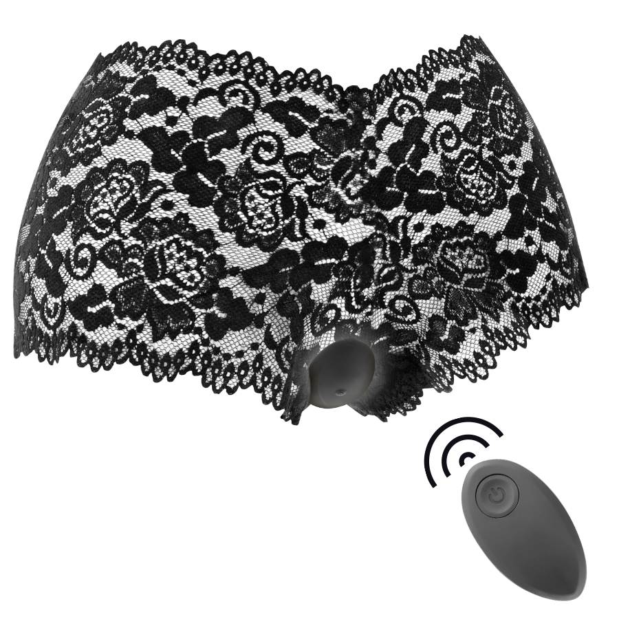 BLACK&SILVER - ZARA REMOTE CONTROL STIMULATOR WITH FREE PANTY BLACK&SILVER