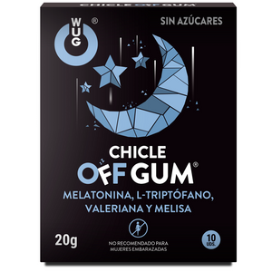 WUG GUM - OFF VALERIAN, TRYPTOPHAN, LEMON BALM AND MELATONIN 10 UNITS - LoveYou.lv