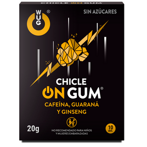 WUG GUM - ON CAFFEINE, GINSENG AND GUARANA GUM 10 UNITS - LoveYou.lv