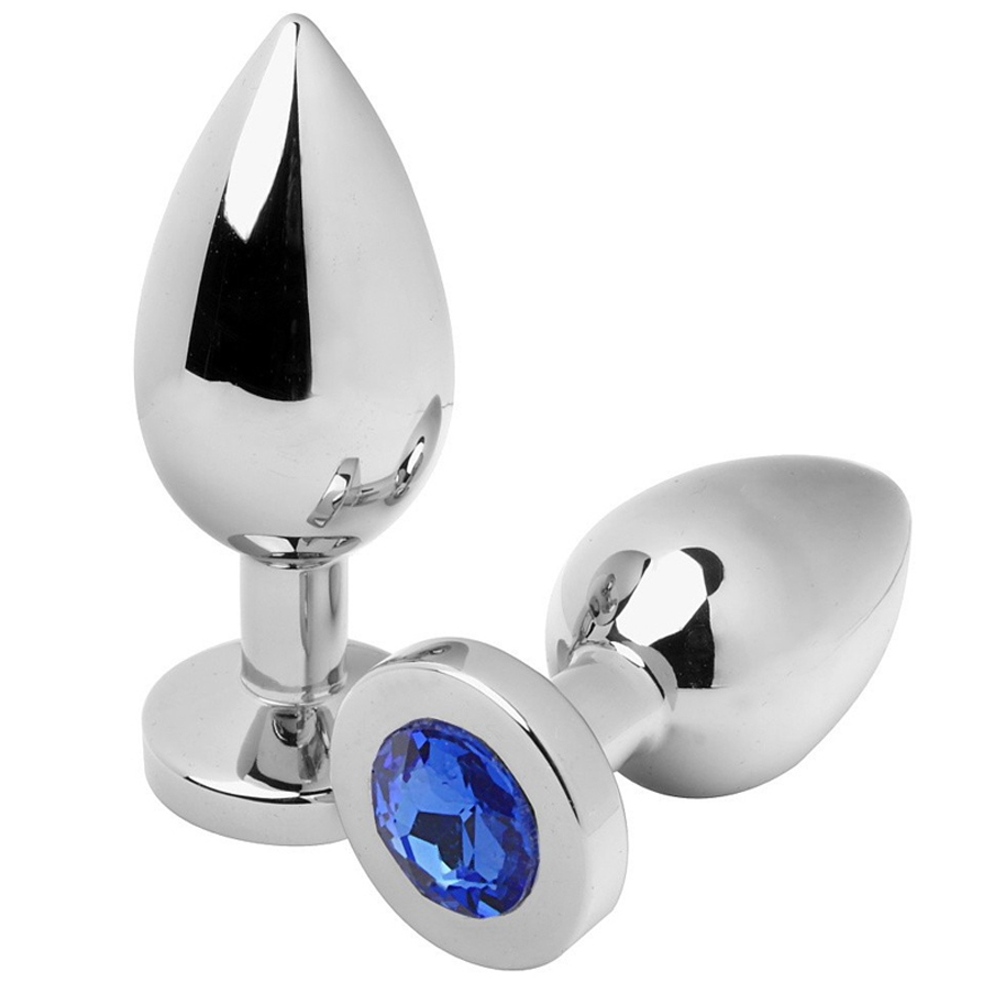 METAL HARD - ANAL PLUG DIAMOND BLUE SMALL 5.71CM - LoveYou.lv
