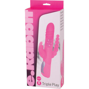 SEVEN CREATIONS - E RABBIT TRIPLE PLAY PINK TRIPLE STIMULATION VIBRATOR SEVEN CREATIONS
