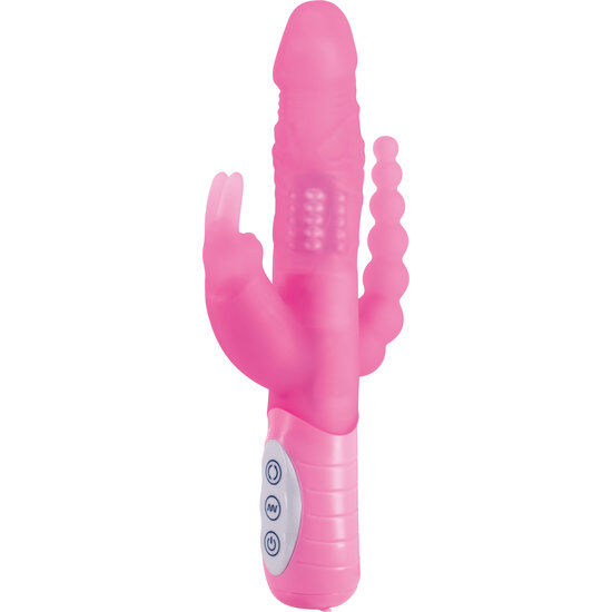SEVEN CREATIONS - E RABBIT SLIMINE TRIPLE PLAY TRIPLE STIMULATION VIBRATOR PINK SEVEN CREATIONS