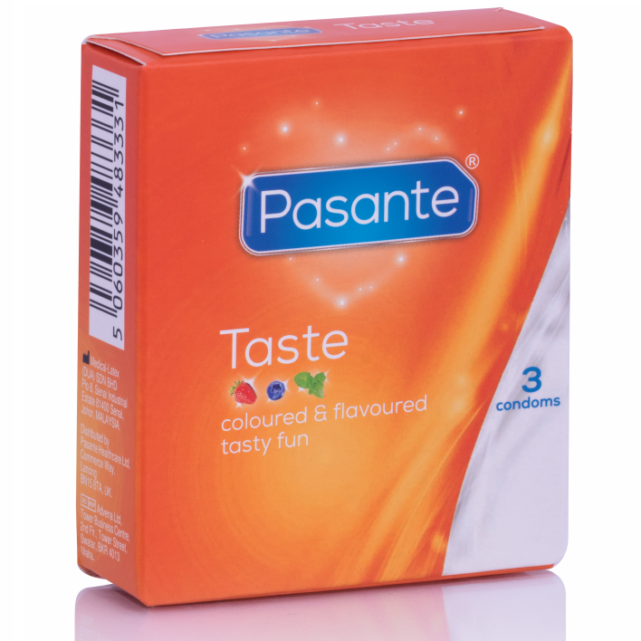 PASANTE - ВКУСЫ ПРЕЗЕРВАТИВОВ 3 ЕДИНИЦЫ