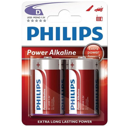 PHILIPS — POWER ALKALINE PILA D LR20 PACK 2