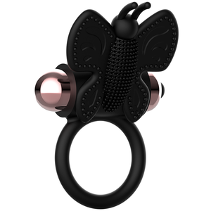COQUETTE CHIC DESIRE - COCK RING BUTTERFLY WITH VIBRATOR BLACK/ GOLD COQUETTE TOYS