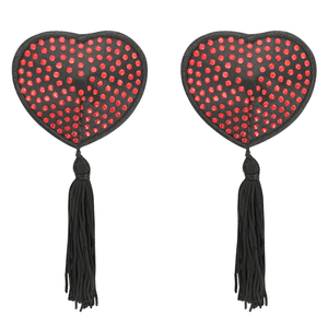 COQUETTE CHIC DESIRE - NIPPLE COVERS HEART BLACK / RED COQUETTE ACCESSORIES