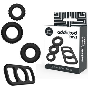 ADDICTED TOYS - НАБОР КОЛЕЦ ДЛЯ ПЕТУШКА 4 ШТ.