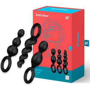 SATISFYER - НАБОР АНАЛЬНЫХ ПРОБОК 3 ШТ. ЧЕРНЫЕ