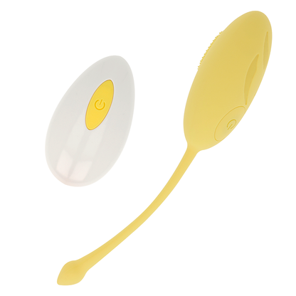 OHMAMA - TEXTURED VIBRATING EGG 10 MODES YELLOW OHMAMA STIMULATING