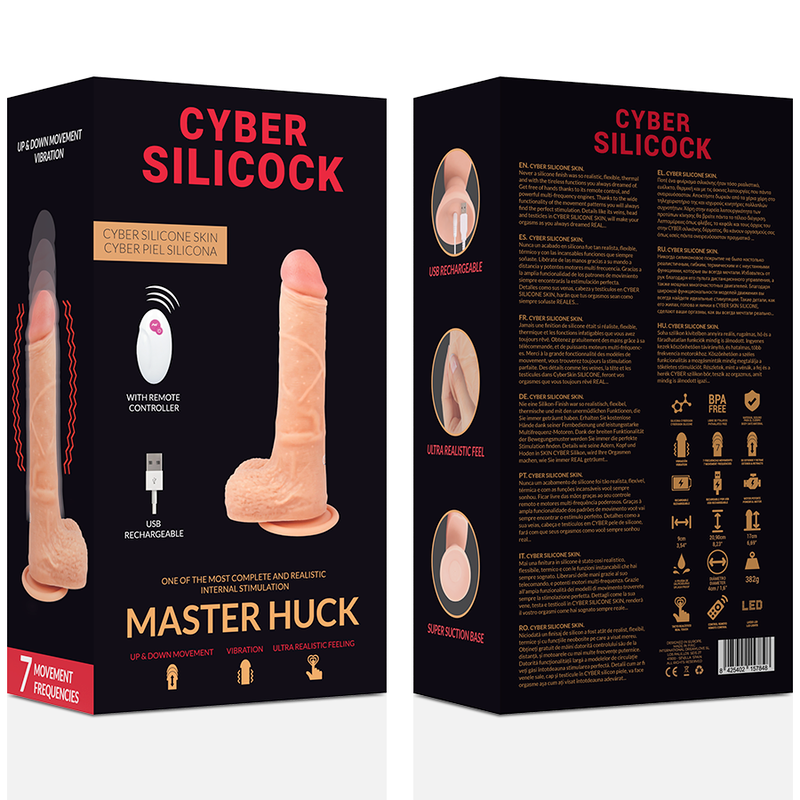 CYBER SILICOCK - ПУЛЬТ ДИСТАНЦИОННОГО УПРАВЛЕНИЯ РЕАЛИСТИЧНЫЙ МАСТЕР ХАК 20,9 СМ -O- 4 СМ